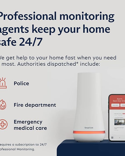 SimpliSafe 7 Piece Wireless Outdoor Camera Home Security System - Optional 24/7 Professional Monitoring - No Contract - Compatible with Alexa and Google Assistant SimpliSafe%C2%AE