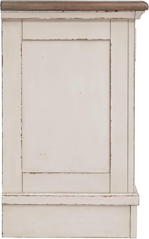 Signature Design by Ashley Realyn French Country 3 Drawer Nightstand with Electrical Outlets & USB Ports, Chipped White - LeafyLoom