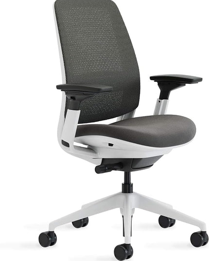 Steelcase Series 2 Office Chair - Ergonomic Work Chair with Wheels for Carpet - with Back Support, Weight-Activated Adjustment & Arm Support - Adjustable Rolling Chairs for Desk - Graphite - LeafyLoom