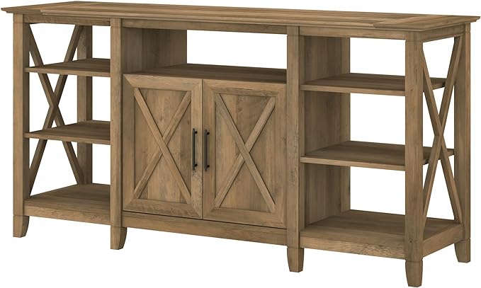 Bush KWV160RCP-03 Key West Tall TV Stand, Reclaimed Pine, Screens up to 65-Inch - LeafyLoom