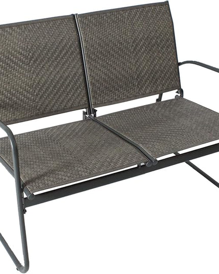 Mapleleaf 4 Pieces Rattan Patio Furniture Set, Outdoor Wicker Conversation Sofa Set, Rattan Chair and Glass Coffee Table for Yard, Pool or Backyard (Grey) - LeafyLoom