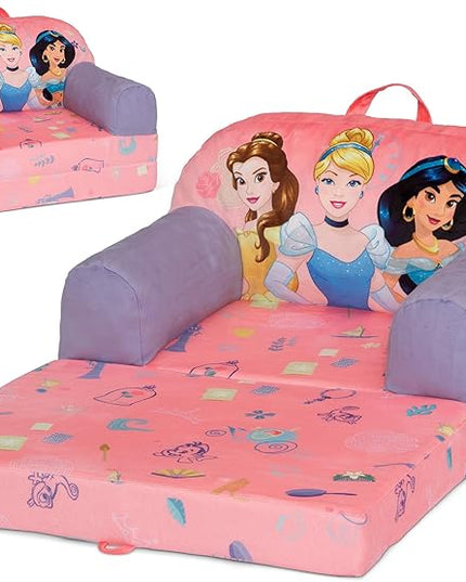 Delta Children Cozee Buddy Flip-Out Kids Chair, Disney Princess - LeafyLoom