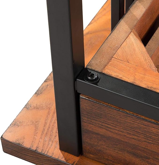 Leick Home 11200 Ironcraft Rustic Writing/Computer Desk with Drop Front Keyboard Drawer, Mission Oak and Black, 22x 46x 30, Brownbronze - LeafyLoom