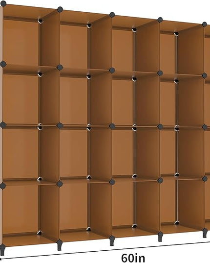 HOMIDEC 20-Cube Storage Organizer, Closet Organizer Storage Shelf Bookcase Bookshelf with Metal Hammer, Storage Cubes Organizer Cabinet for Kids, Closet, Bedroom, Bathroom - LeafyLoom