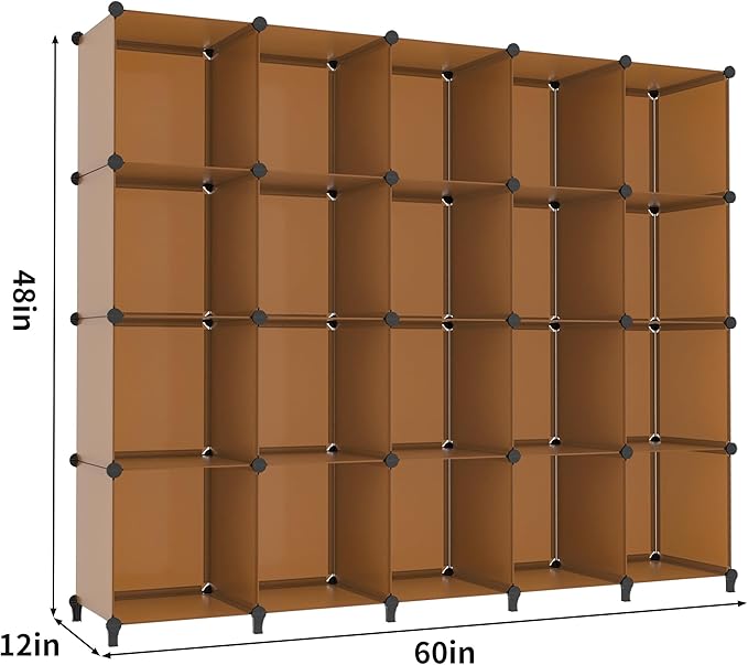 HOMIDEC 20-Cube Storage Organizer, Closet Organizer Storage Shelf Bookcase Bookshelf with Metal Hammer, Storage Cubes Organizer Cabinet for Kids, Closet, Bedroom, Bathroom - LeafyLoom