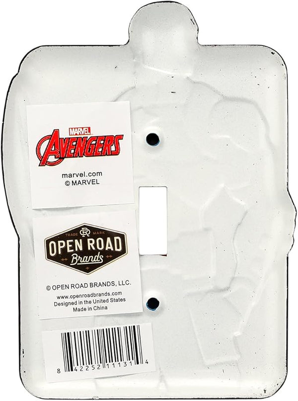 Marvel Captain America Embossed Metal Light Switch Plate - Captain America Switch Plate Decoration for Bedroom or Man Cave - LeafyLoom