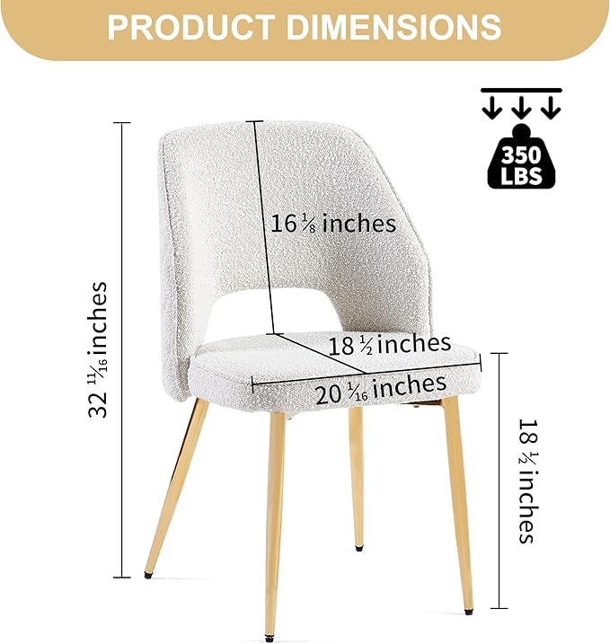 NicBex Haerin-SD-00326-LWJ Dining Chairs, 20.1"x24.2"x31.7", Off White - LeafyLoom