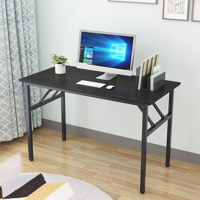 Computer Desk,47" Modern Simple Style Folding Tables,Home Office Writing Desk, Space Saving Foldable Table, No Install Needed - LeafyLoom