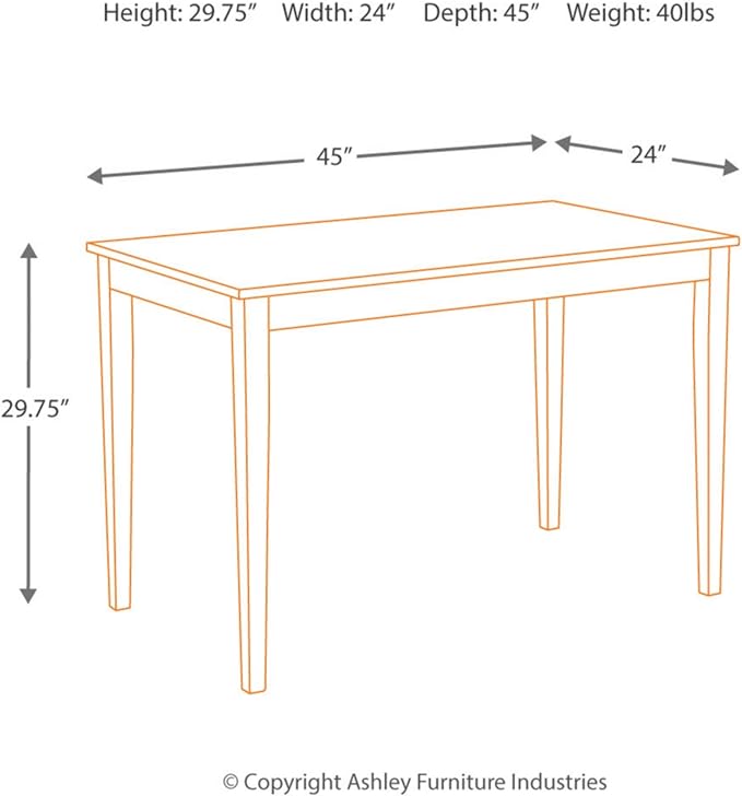 Signature Design by Ashley Kimonte Rectangular Dining Room Table, Black - LeafyLoom