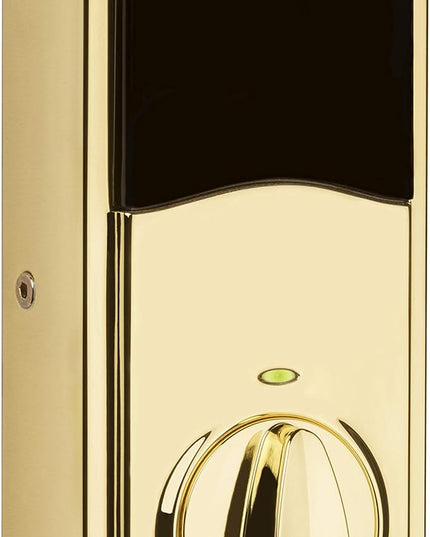 Kwikset 914 Traditional Keypad SmartCode Electronic Deadbolt Smart Lock featuring SmartKey Security and ZigBee 3.0 Technology in Polished Brass Kwikset