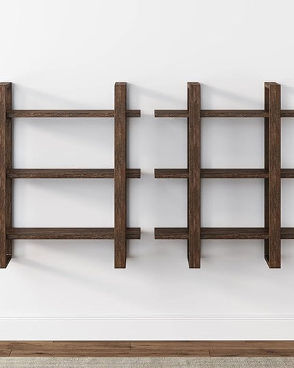 Nathan James Benji Floating Wall Book Shelves, 3-Tier Display Shelf, Decorative Modular Shelf in Solid Wood for Bedroom, Nursery, Bathroom or Kitchen - LeafyLoom