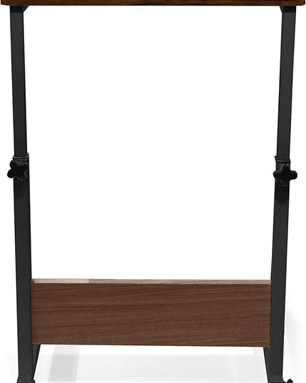 Urban Lifestyle Wood Adjustable Rolling Laptop Desk, Black - LeafyLoom