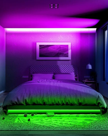 phopollo Led Lights 40ft for Bedroom RGB Color Changing Led Lights Kit with Power Supply and Remote Phopollo