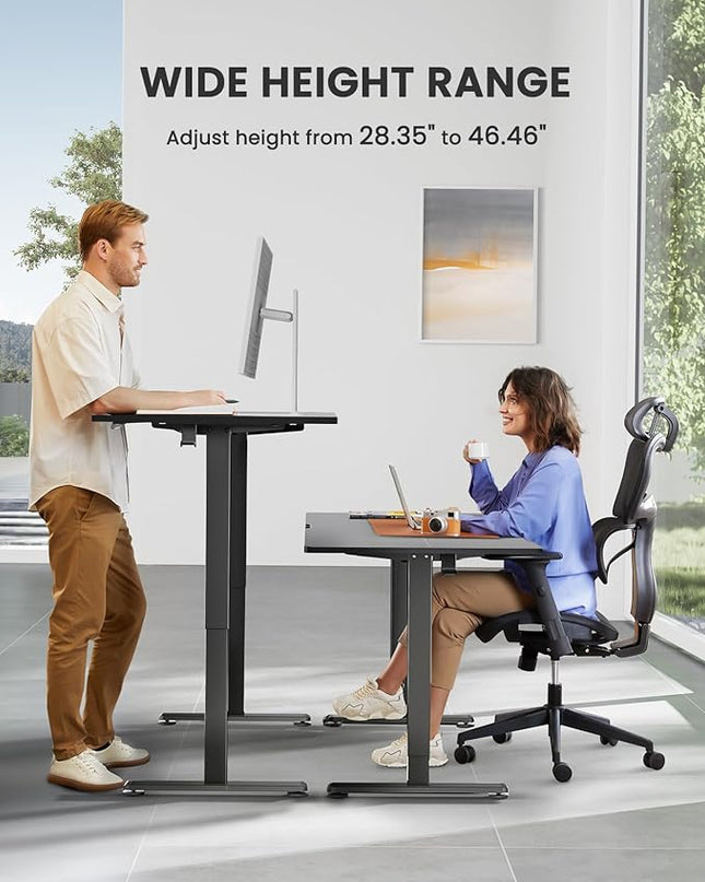 ErGear Height Adjustable Electric Standing Desk, 48 x 24 Inches Sit Stand up Desk, Memory Computer Home Office Desk (Black) - LeafyLoom