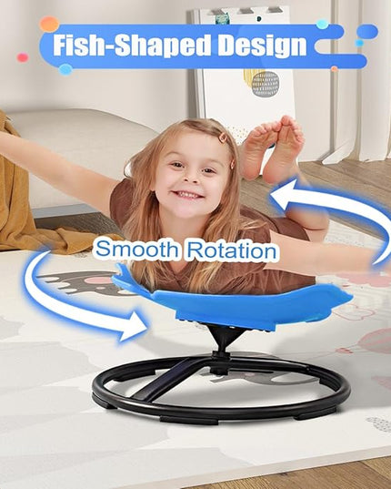 Kids Swivel Chair Sensory,Autism Chairs for Kids,Sensory Spinning Chair for Kids Autism,Toddler Coordination Sensory Products for Ages 3 Years and UP,Gifts for Kids with Autism (Blue) - LeafyLoom