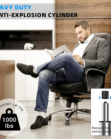 5.5 inch Office Chair Cylinder Replacement,Heavy Duty Gas Lift Cylinder for Office Desk Chairs/Gaming Chair,Gas Lift Hydraulic/Pneumatic Piston, Universal Size (Silver) - LeafyLoom