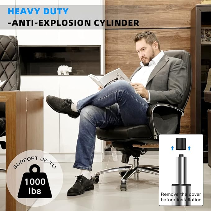5.5 inch Office Chair Cylinder Replacement,Heavy Duty Gas Lift Cylinder for Office Desk Chairs/Gaming Chair,Gas Lift Hydraulic/Pneumatic Piston, Universal Size (Silver) - LeafyLoom
