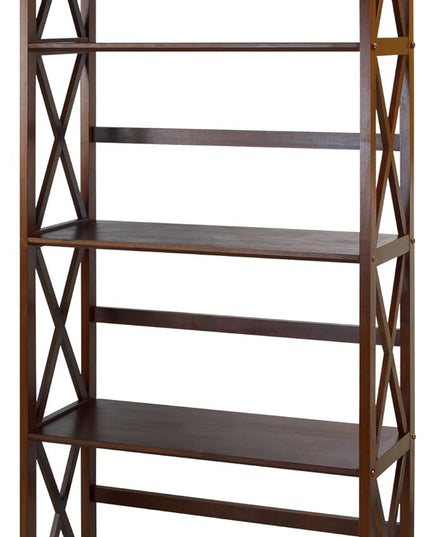Casual Home Montego 5-Shelf Bookcase, Walnut (New) - LeafyLoom