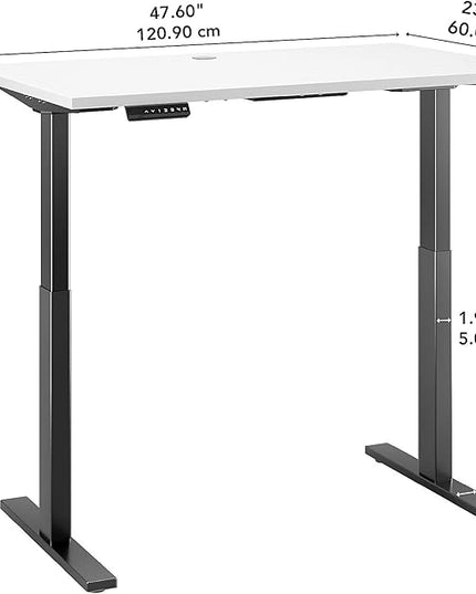 Bush Business Furniture Move 60 Electric Ergonomic Sit-Stand Computer Table for Home and Professional Office, 48W x 24D, White - LeafyLoom