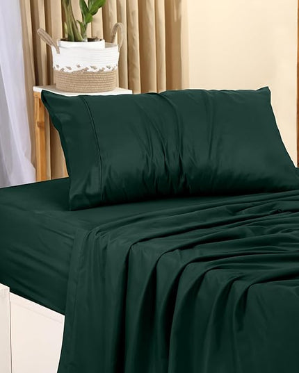 Utopia Bedding Twin Bed Sheets Set - 3 Piece Bedding - Brushed Microfiber - Shrinkage and Fade Resistant - Easy Care (Twin, Emerald) - LeafyLoom