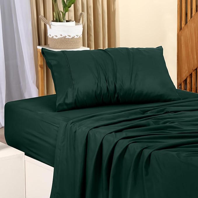 Utopia Bedding Twin Bed Sheets Set - 3 Piece Bedding - Brushed Microfiber - Shrinkage and Fade Resistant - Easy Care (Twin, Emerald) - LeafyLoom