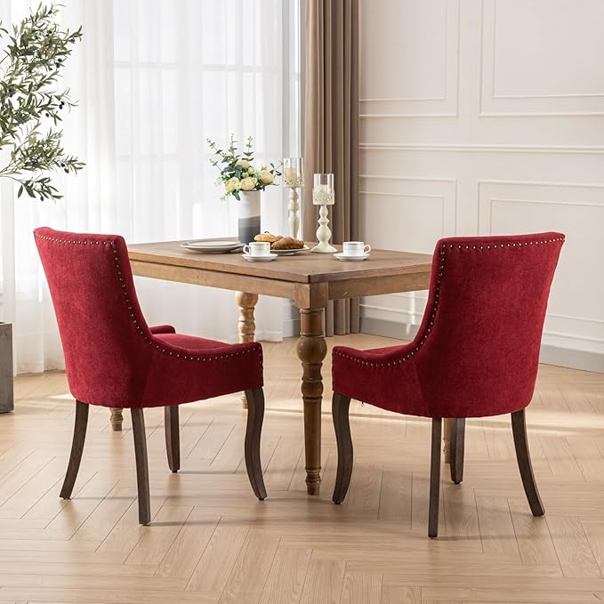 NicBex Haerin-SD-00087-LWJ Dining Chairs, 22.8"x20.8"x35.4", Burgundy - LeafyLoom