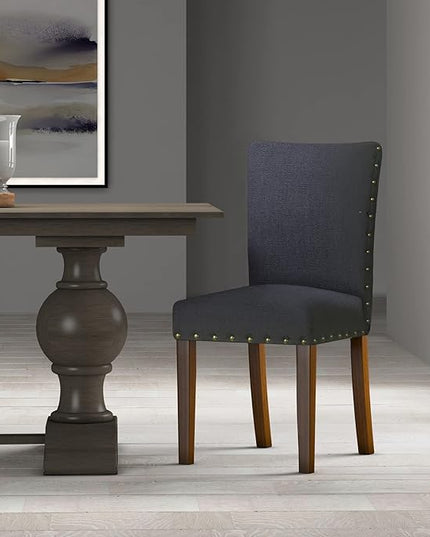 HomePop Classic Parsons Dining Chairs, Set of 2, Deep Navy - LeafyLoom
