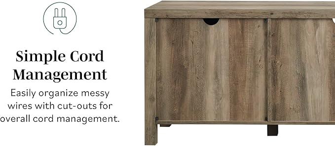 Walker Edison Georgetown Modern Farmhouse Double Barn Door TV Stand for TVs up to 80 Inches, 70 Inch, Rustic Oak, Without Fireplace, 15.75 x 70 x 24 inches - LeafyLoom