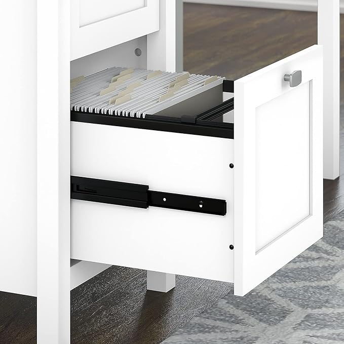 Bush Furniture Computer Desk, Pure White - LeafyLoom