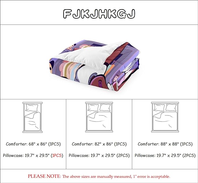 Black Girl Magic Comforter Set for Queen Bed Girls Queen Size Bedding Sets Purple African American Pattern Microfiber 3 Piece Quilt Set Gift for Black Women Girls, 1 Comforter + 2 Pillowcase - LeafyLoom