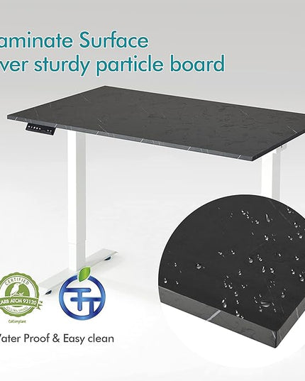 Kaboon Universal Tabletop 59.1"x23.62", Solid One-Piece Melamine Table Top, Double Desk L-Desk DIY, Home and Office Countertop, Cloud Atlas/Black Marble - LeafyLoom