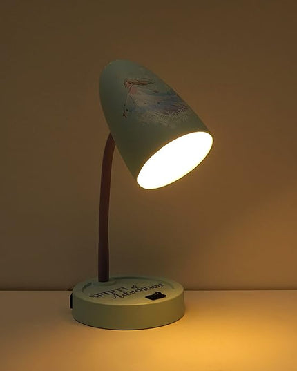 Idea Nuova Disney Frozen Switch Operated LED Task Table and Desk Lamp with Charging Outlet - LeafyLoom