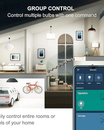 Sengled Alexa Light Bulbs, 75W Equivalent, S1 Auto Pairing with Alexa Devices, Smart Light Bulb that Work with Alexa, Bluetooth Mesh Smart Home Lighting, ‎Daylight 5000K, No Hub Required, 4-Pack Sengled