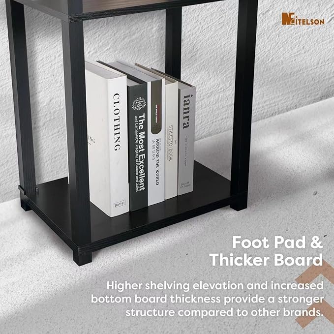 Floor Lamp with Shelves, 4-Tier Modern Shelf Floor Lamp, Corner Display Floor Lamp, Shelf Lamp with LED Bulb for Living Room, Bedroom and Office - Black - LeafyLoom
