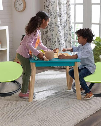 Kids Sensory Swivel Chair, Autism Sensory Chair, Spinning Chair for Autistic Kids, Small Space, Spin Seat, Metal Base, Non-Slip Design, Green - LeafyLoom