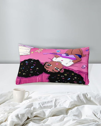 Black Girl Magic Comforter Twin Set - African American Girls Twin Comforter Sets Black Girls Twin Bedding Sets for Bedroom Decor Pink Kids Twin Comforter, 1 Comforter+1 Pillowcase - LeafyLoom