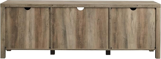 Walker Edison Georgetown Modern Farmhouse Double Barn Door Stand for TVs up to 80 Inches, 70 Inch, Grey Wash - LeafyLoom