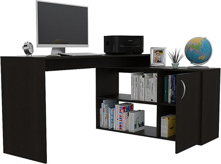 NicBex Kimberly-DW-00200-LWJ Home Office Desks, 59.64"x45.86"x30.11", Black - LeafyLoom