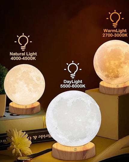 Light Therapy Lamp 10000 Lux, Happy Sunlight Lamps UV-Free with 3 Color Temperatures, Adjustable Brightness,Timer & Memory Function, Sun Lamp, Full Spectrum Light for Home, Office (Happy Moon Lamp) - LeafyLoom