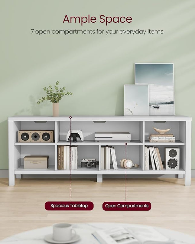 VASAGLE TV Stand for TVs up to 70 Inches, Entertainment Center with Storage Shelves, TV Console Table, Easy to Assemble, TV Cabinet for Living Room, Bedroom, Cloud White ULTV114W01 - LeafyLoom