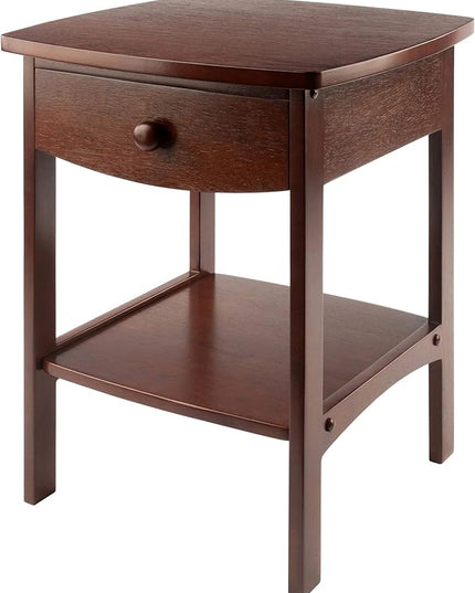 Winsome Basics Solid Wood End Table Nightstand - LeafyLoom