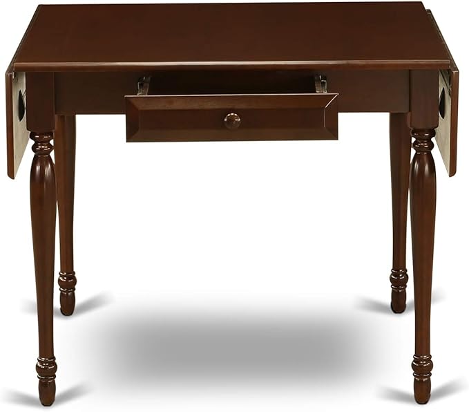 East West Furniture Monza 5 Piece Kitchen Set Includes a Rectangle Table with Dropleaf and 4 Linen Fabric Dining Room Chairs, 36x54 Inch, Mahogany - LeafyLoom