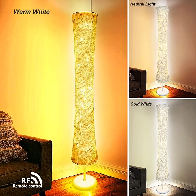 WORLD WIN Floor Lamps for Living Room, Standing Led Lamp RGB Color Changing with APP & Remote Control, 62 Inch DIY Mode Music Sync Modern Corner Lamp Decor for Living Room Bedroom Game, 1 Piece - LeafyLoom