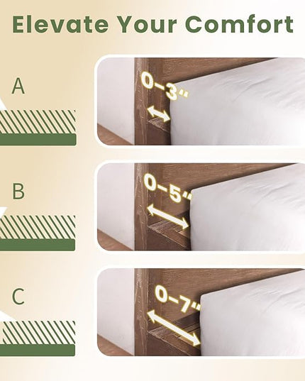 Wedge Pillow Headboard, Ultimate Comfort Bed Wedge Pillow for Headboard, Relaxation Bed Gap Filler for Cal King, Foam Pillow Wedge for Headboard Gap, Overall Bed Gap Filler. 2 Covers. - LeafyLoom