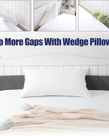 HOMBYS Wedge Pillow Headboard for Bed Gap,Foldable Bed Wedge Gap Filler Twin Size,Matterss Gap Filler,Multi Functional Bed Crack Pillow, Fill The Gap (0-7") Between Your Headboard and Mattress,Grey - LeafyLoom