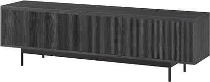 Henn&Hart Whitman TV Stand, 70" Wide, Dark Gray - LeafyLoom