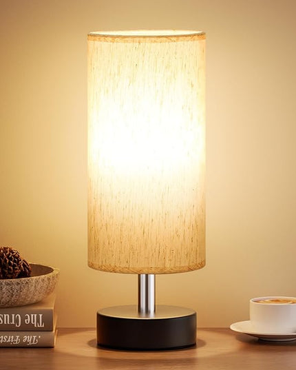 Small Table Lamp for Bedroom - Bedside Lamps for Night Stands, Minimalist Nightstand Light Lamp, Desk Lamps for Reading Room, Kids Room, Living Room, Office, Dorm - LeafyLoom