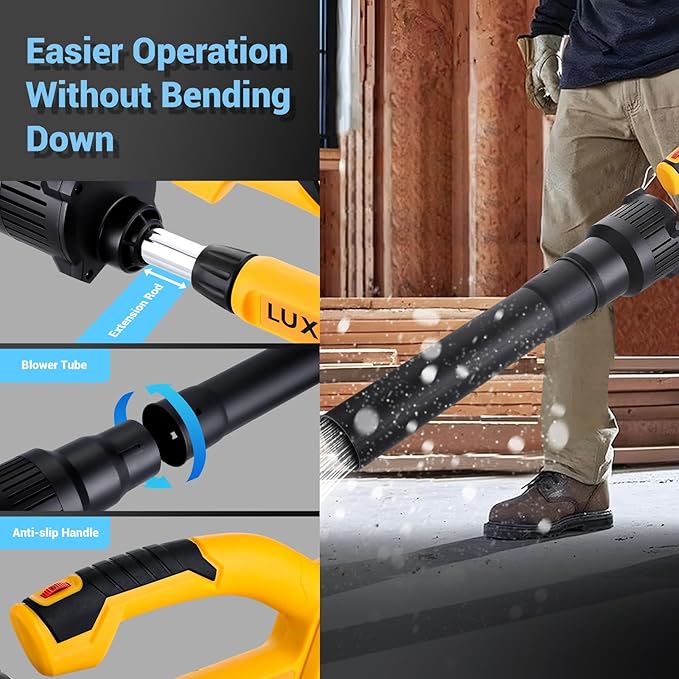Leaf Blower Cordless with 2X 4.0Ah Batteries Powered, 150 MPH, 5 Variable Speed, Lightweight Electric Leaf Blower for Lawn Care, Snow, Gifts, Garage, Rooftop - LeafyLoom