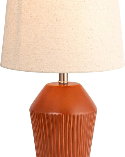 Creative Co-op 13" Round Stoneware Desk Lamp - LeafyLoom