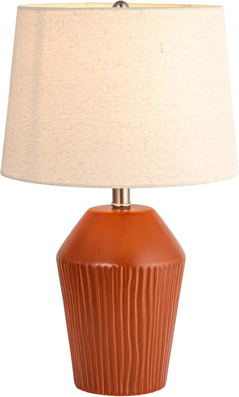 Creative Co-op 13" Round Stoneware Desk Lamp - LeafyLoom